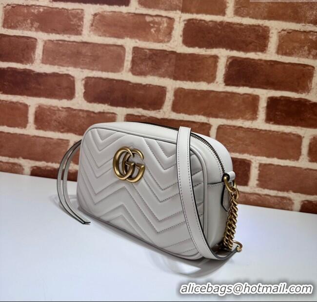 Affordable Price Gucci GG Marmont Leather Small Shoulder Bag 447632 Light Grey 2024