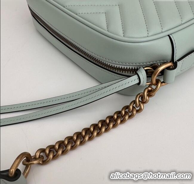 Inexpensive Gucci GG Marmont Leather Small Shoulder Bag 447632 Pale Green 2024