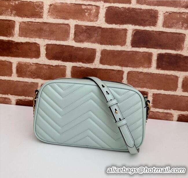 Inexpensive Gucci GG Marmont Leather Small Shoulder Bag 447632 Pale Green 2024