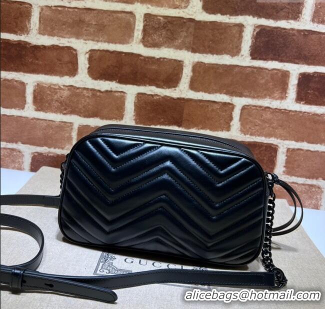 Promotional Gucci GG Marmont Leather Small Shoulder Bag 447632 All Black 2024