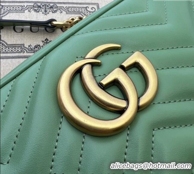 Best Price Gucci GG Marmont Matelassé Shoulder Bag 447632 Sage Green 2024