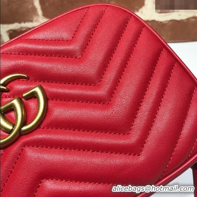 Famous Brand Gucci GG Marmont Leather Small Shoulder Bag 447632 Red 2024