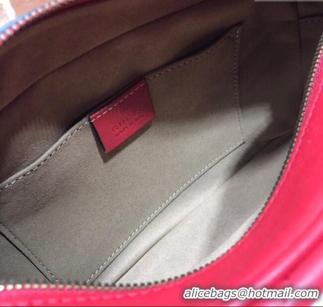 Famous Brand Gucci GG Marmont Leather Small Shoulder Bag 447632 Red 2024
