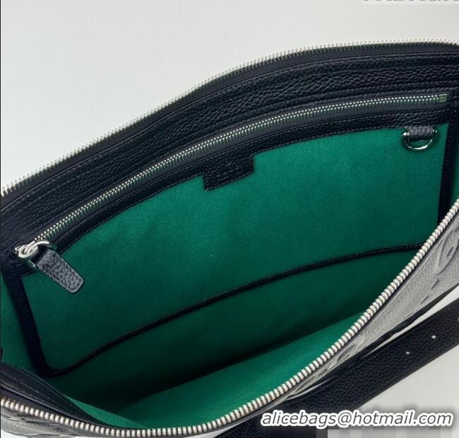 Reasonable Price Gucci B Jumbo GG Grainy Small Crossbody Bag 801887 Black 2024