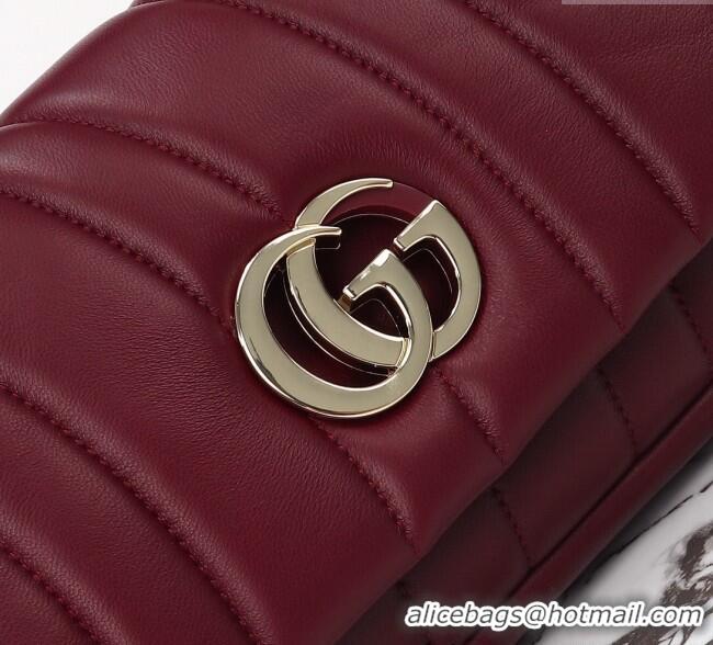Grade Design Gucci Quilted Puffy Leather Milano Small Top Handle bag 806016 Ancora Red 2024