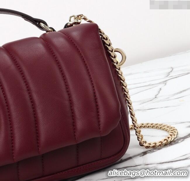 Grade Design Gucci Quilted Puffy Leather Milano Small Top Handle bag 806016 Ancora Red 2024
