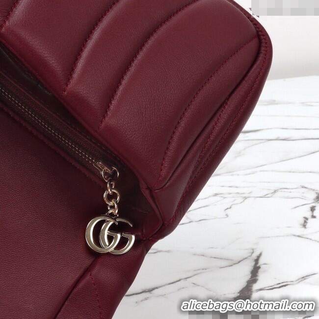 Grade Design Gucci Quilted Puffy Leather Milano Small Top Handle bag 806016 Ancora Red 2024