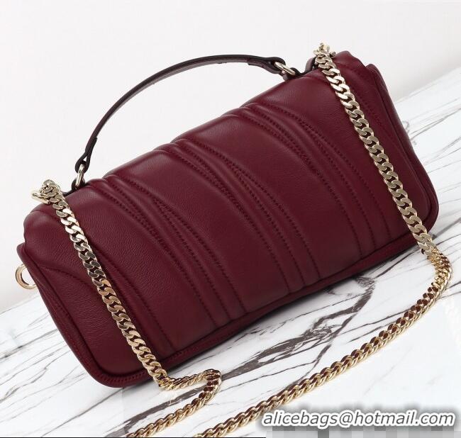 Grade Design Gucci Quilted Puffy Leather Milano Small Top Handle bag 806016 Ancora Red 2024