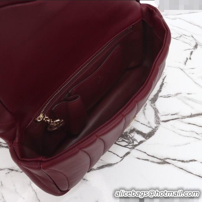 Grade Design Gucci Quilted Puffy Leather Milano Small Top Handle bag 806016 Ancora Red 2024