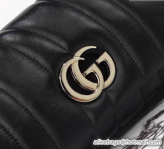 Famous Brand Gucci Quilted Puffy Leather Milano Small Top Handle bag 806016 Black 2024