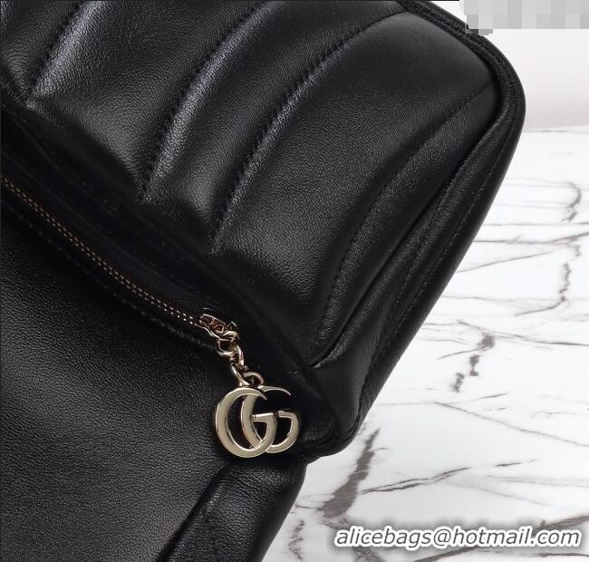 Famous Brand Gucci Quilted Puffy Leather Milano Small Top Handle bag 806016 Black 2024