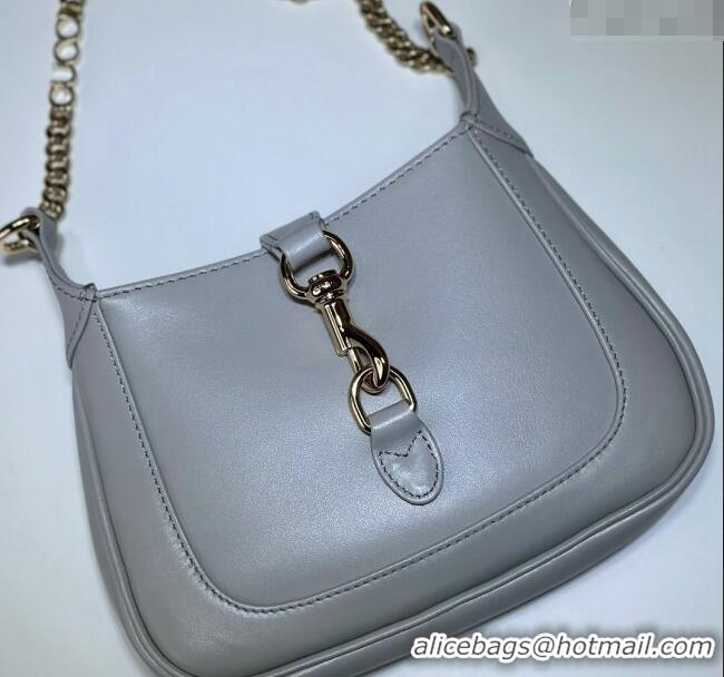 Super Quality Gucci Jackie Notte Mini Bag in Smooth Leather ‎782889 Light Grey 2024