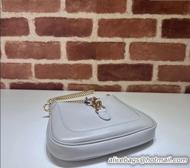 Super Quality Gucci Jackie Notte Mini Bag in Smooth Leather ‎782889 Light Grey 2024