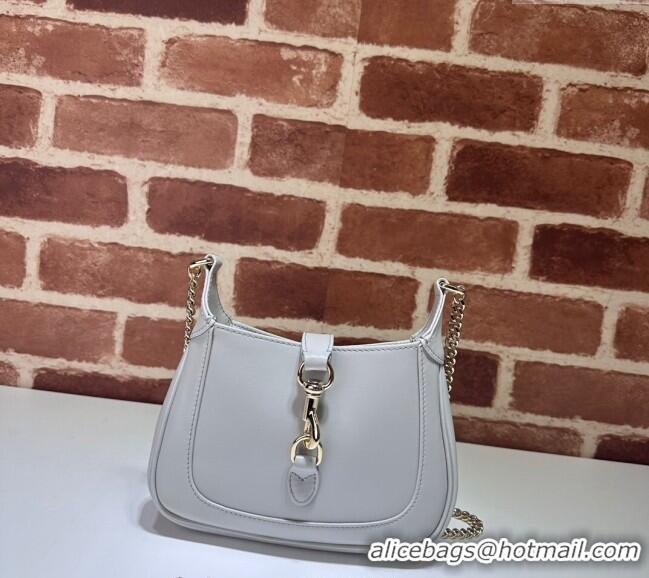 Super Quality Gucci Jackie Notte Mini Bag in Smooth Leather ‎782889 Light Grey 2024