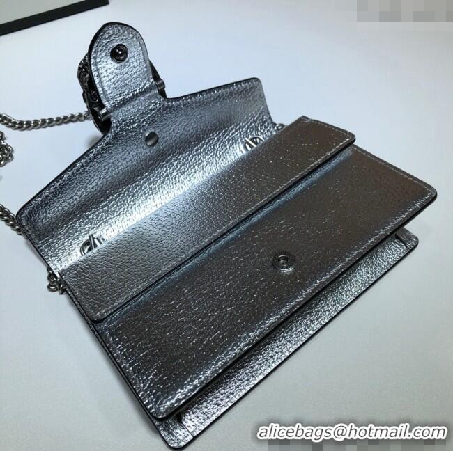 Promotional Gucci Dionysus Leather Super Mini Bag 476432 Silver 2024