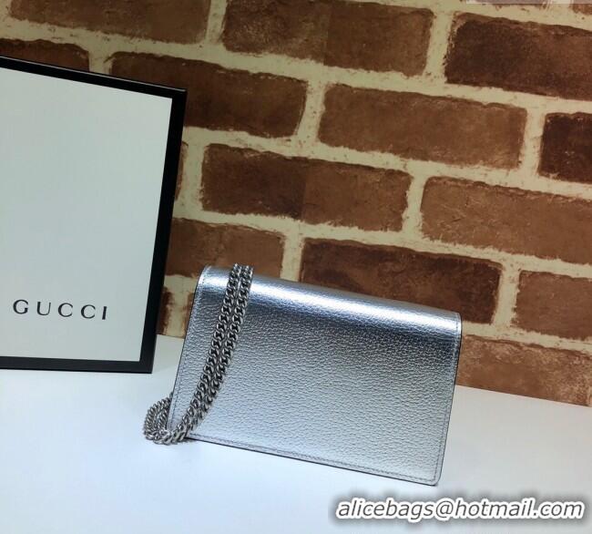 Promotional Gucci Dionysus Leather Super Mini Bag 476432 Silver 2024