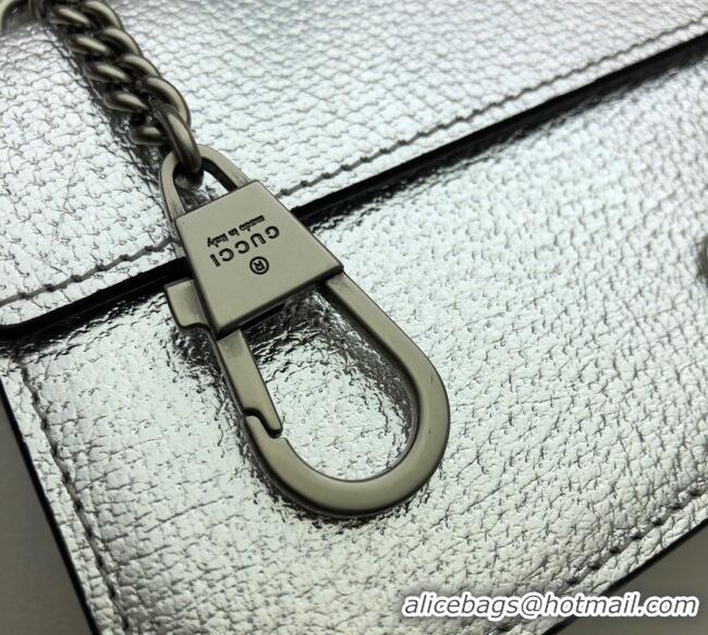 Promotional Gucci Dionysus Leather Super Mini Bag 476432 Silver 2024