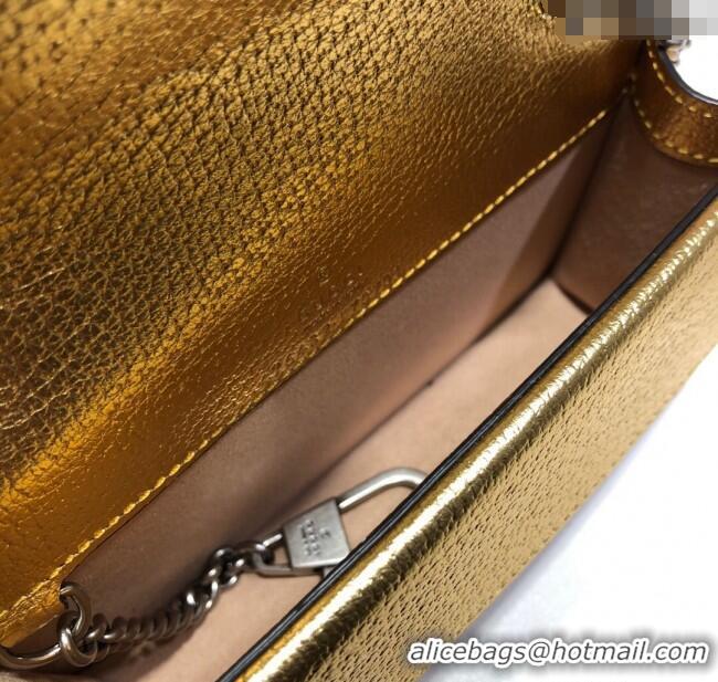 Super Quality Gucci Dionysus Leather Super Mini Bag 476432 Gold Yellow 2024