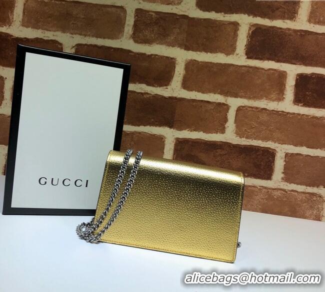 Super Quality Gucci Dionysus Leather Super Mini Bag 476432 Gold Yellow 2024