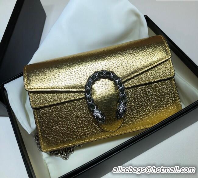 Super Quality Gucci Dionysus Leather Super Mini Bag 476432 Gold Yellow 2024