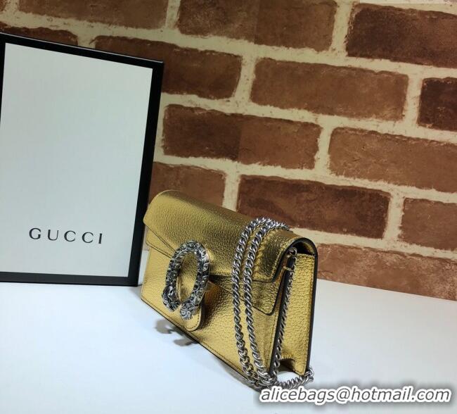 Super Quality Gucci Dionysus Leather Super Mini Bag 476432 Gold Yellow 2024