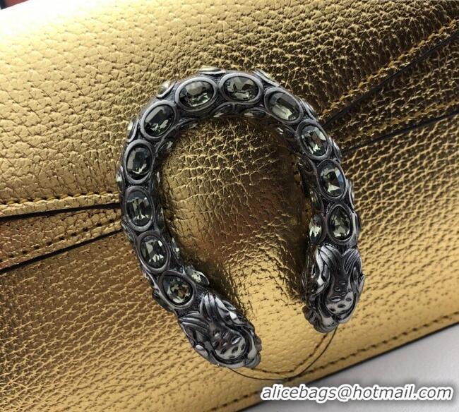 Super Quality Gucci Dionysus Leather Super Mini Bag 476432 Gold Yellow 2024