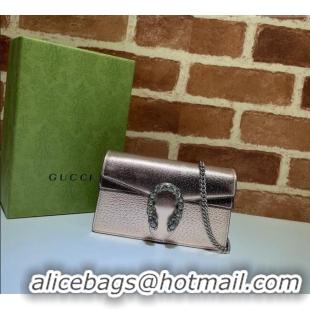 New Fashion Gucci Dionysus Leather Super Mini Bag 476432 Rose Gold 2024
