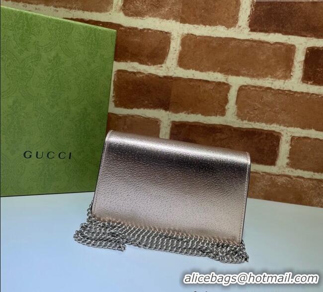 New Fashion Gucci Dionysus Leather Super Mini Bag 476432 Rose Gold 2024