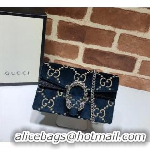 Promotional Gucci Dionysus Velvet Super Mini Bag 476432 Blue 2024