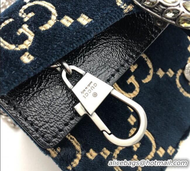 Promotional Gucci Dionysus Velvet Super Mini Bag 476432 Blue 2024