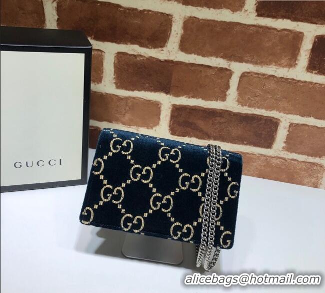 Promotional Gucci Dionysus Velvet Super Mini Bag 476432 Blue 2024