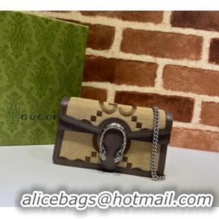 Good Product Gucci Dionysus Jumbo GG Canvas Super Mini Bag 476432 Camel 2024