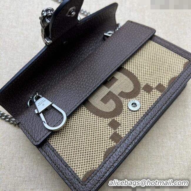 Good Product Gucci Dionysus Jumbo GG Canvas Super Mini Bag 476432 Camel 2024