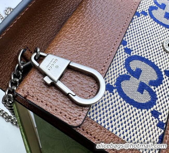 Inexpensive Gucci Dionysus Jumbo GG Canvas Super Mini Bag 476432 Blue 2024