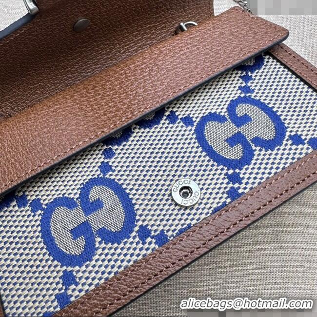 Inexpensive Gucci Dionysus Jumbo GG Canvas Super Mini Bag 476432 Blue 2024