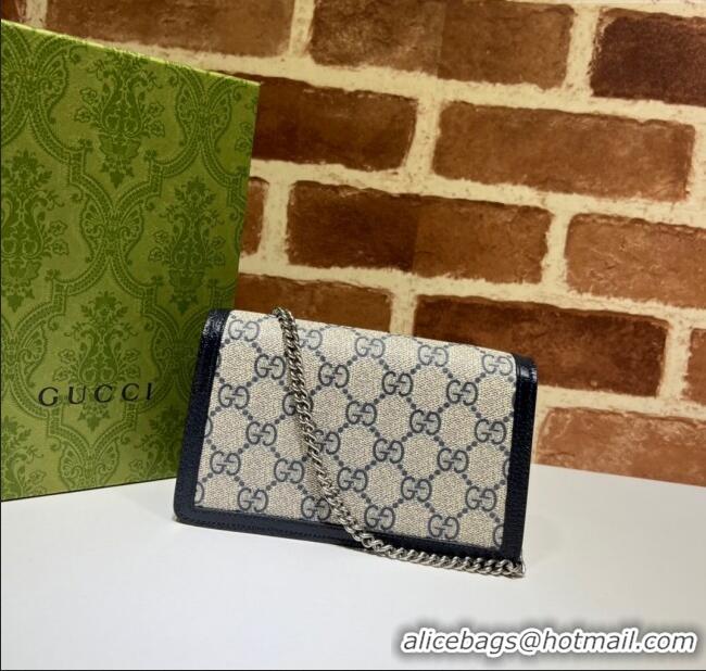 Best Price Gucci Dionysus GG Canvas Super Mini Bag 476432 Blue/Beige 2024