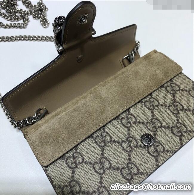 Grade Design Gucci Dionysus Leather Super Mini Bag 476432 Beige/Khaki 2024