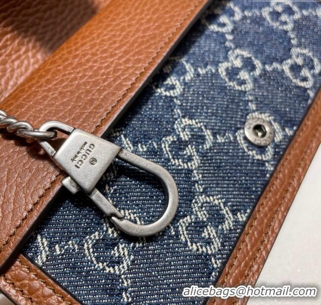 Famous Brand Gucci Dionysus Denim Super Mini Bag 476432 Blue 2024