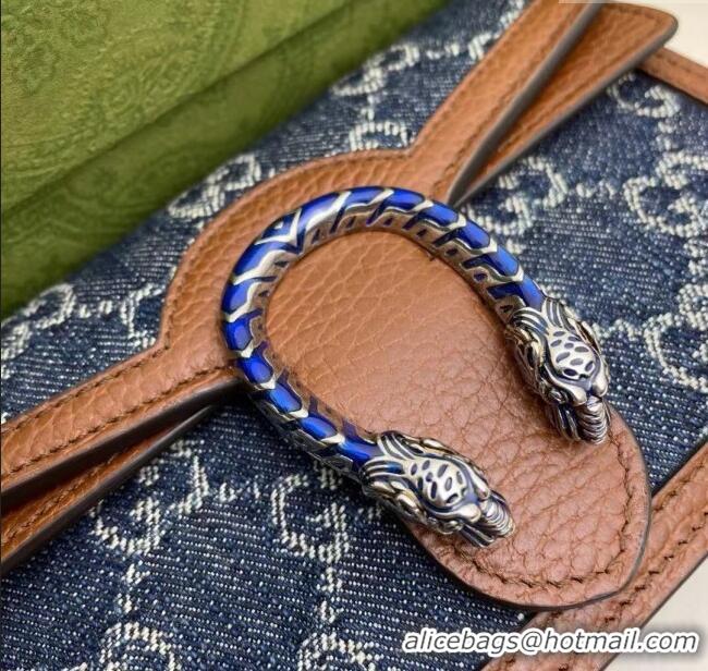Famous Brand Gucci Dionysus Denim Super Mini Bag 476432 Blue 2024