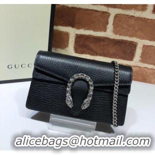 Big Discount Gucci Dionysus Leather Super Mini Bag 476432 Black 2024