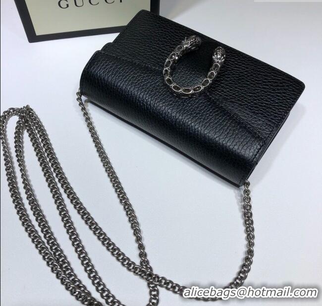 Big Discount Gucci Dionysus Leather Super Mini Bag 476432 Black 2024