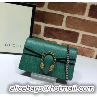 Low Cost Gucci Dionysus Leather Super Mini Bag 476432 Green 2024