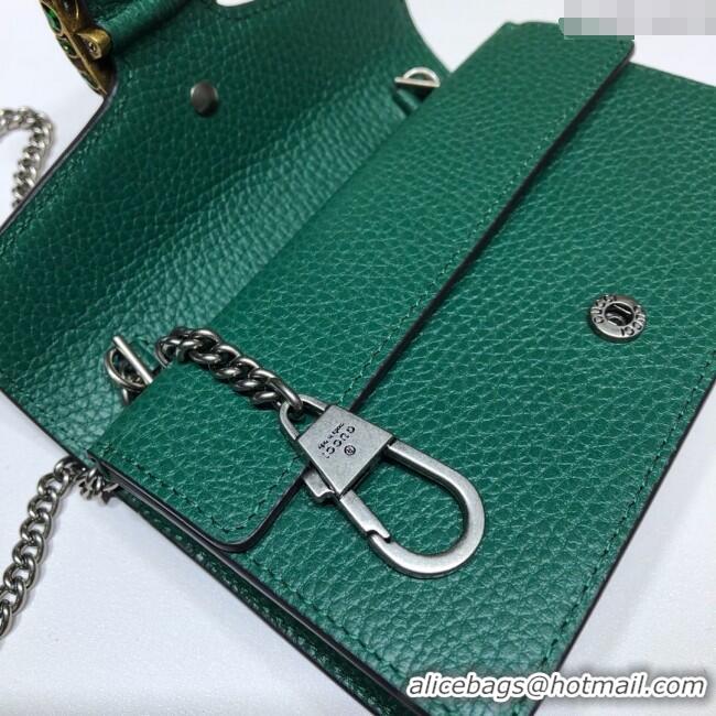 Low Cost Gucci Dionysus Leather Super Mini Bag 476432 Green 2024