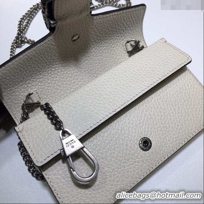 High Quality Gucci Dionysus Leather Super Mini Bag 476432 White 2024