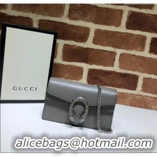 Traditional Specials Gucci Dionysus Leather Super Mini Bag 476432 Grey 2024