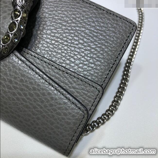Traditional Specials Gucci Dionysus Leather Super Mini Bag 476432 Grey 2024