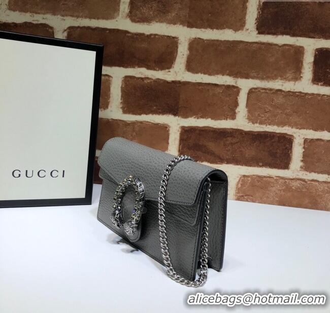 Traditional Specials Gucci Dionysus Leather Super Mini Bag 476432 Grey 2024
