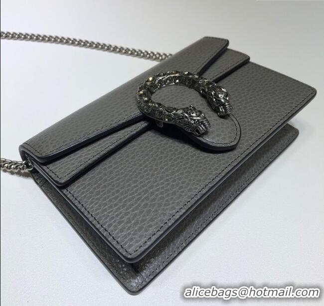 Traditional Specials Gucci Dionysus Leather Super Mini Bag 476432 Grey 2024
