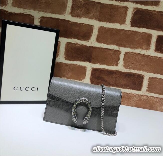 Traditional Specials Gucci Dionysus Leather Super Mini Bag 476432 Grey 2024