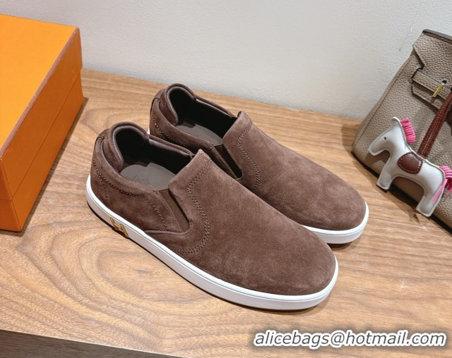Good Product Hermes Lucky slip-on sneakers in Suede with with signature 